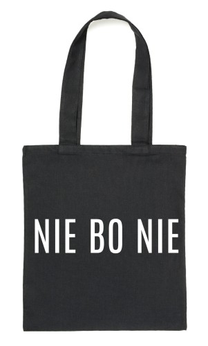 Czarny Shopper"NIE BO NIE"