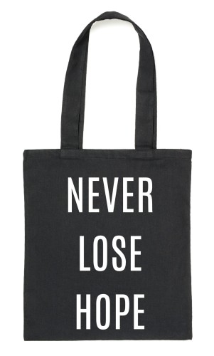 Czarny Shopper"NEVER LOSE HOPE"