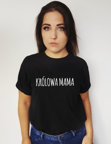 KOSZULKA DLA MAMY KRÓLOWA MAMA CZARNA.jpg