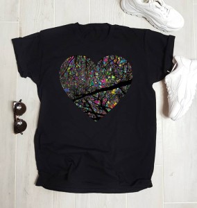 koszulka czarna z sercem