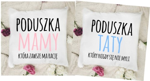 zestaw dwóch poduszek dla mamy i taty