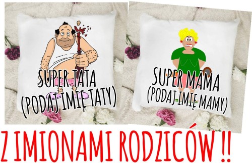 zestaw dwóch poduszek dla mamy i taty