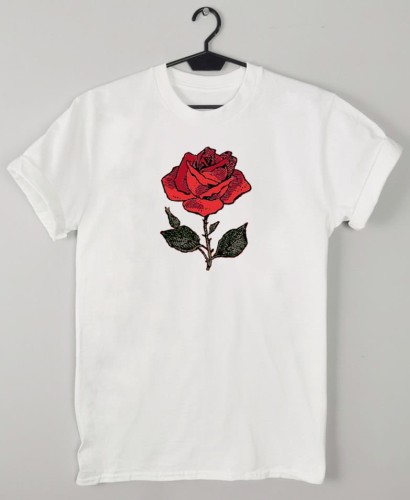 T-shirt damski z różą