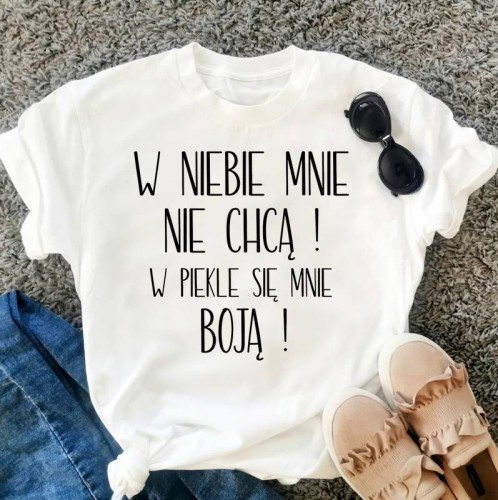 śmieszna koszulka dla dziewczyny w niebie mnie nie chcą