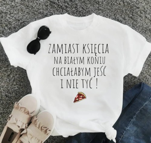 śmieszna koszulka z pizzą