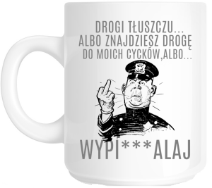 śmieszny kubek dla osoby na diecie 