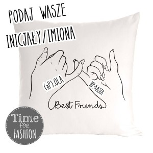poduszka na prezent dla przyjaciółki z imionami/inicjałami 