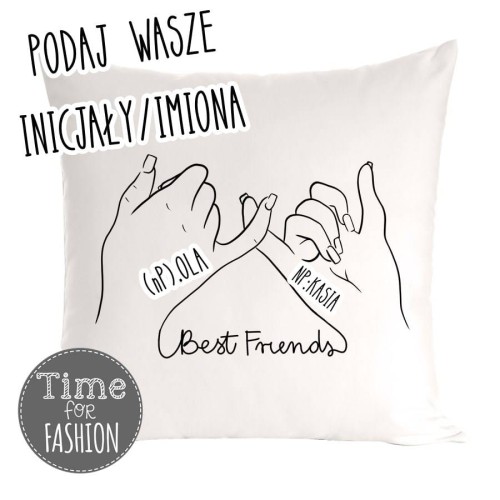 poduszka na prezent dla przyjaciółki z imionami/inicjałami