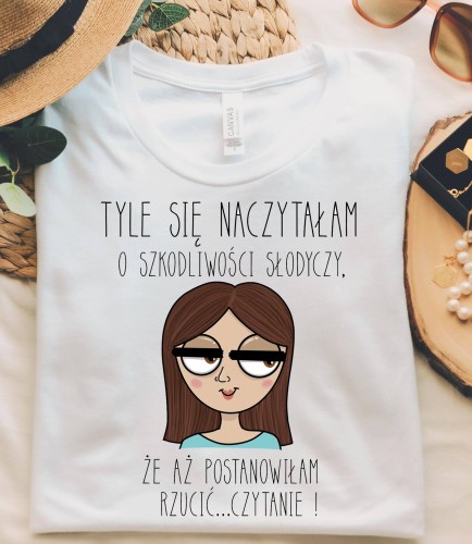 śmieszna koszulka dla koleżanku lubiącej słodycze.jpg