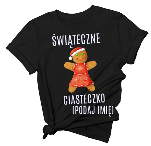 koszulka świąteczne ciastko - damska z imieniem