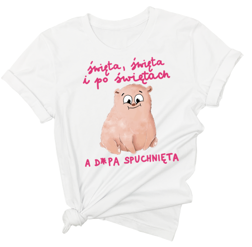 Biała damska koszulka świąteczna 5.png