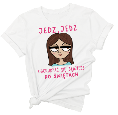 Biała damska koszulka świąteczna 4.png