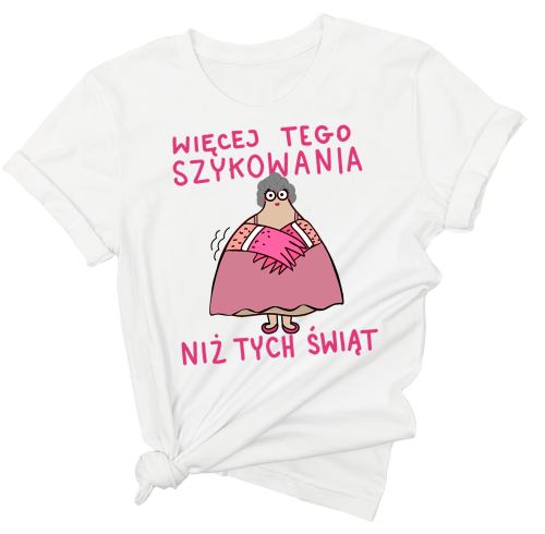 Biała damska koszulka świąteczna 3.png