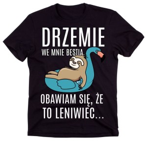 koszulka męska z leniwcem 