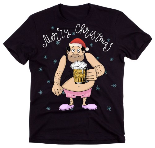 męska świąteczna koszulka facet z piwem.jpg