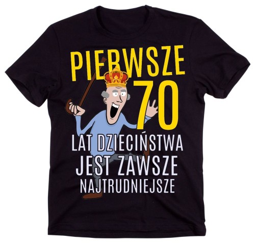 śmieszna koszulka na 70 dla dziadka