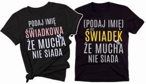 koszulki dla świadków na prezent w podziękowaniu 