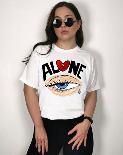 Biały T-shirt damski alone