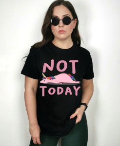 Czarny T-shirt damski not today 
