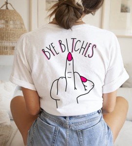 Biały T-shirt damski bye