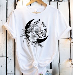DAMSKIE T-shirt BOHO KOSZULKA księżyc