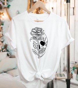 DAMSKIE T-shirt BOHO KOSZULKA z czaszką 