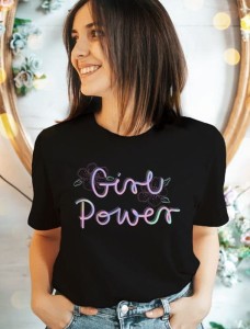 DAMSKI czarny T-shirt 