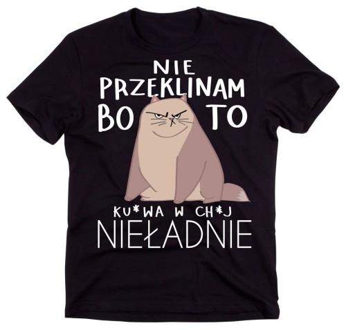 śmieszna męska koszulka na prezent nie przeklinam.jpg
