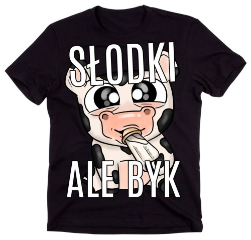 męska śmieszna koszulka SŁODKI BYK