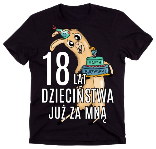 MĘSKA KOSZULKA NA 18 - 18 LAT DZIECIŃSTWA JUŻ ZA MNĄ.jpg