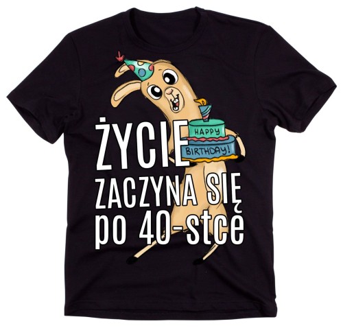 KOSZULKA MĘSKA NA 40 życie zaczyna się po 40