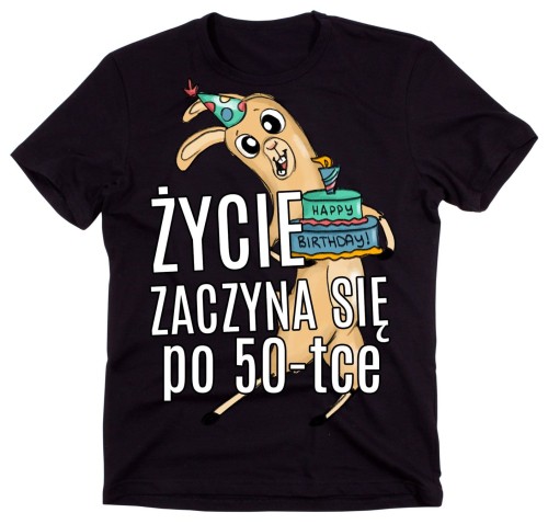 KOSZULKA MĘSKA NA 50 życie zaczyna się po 50