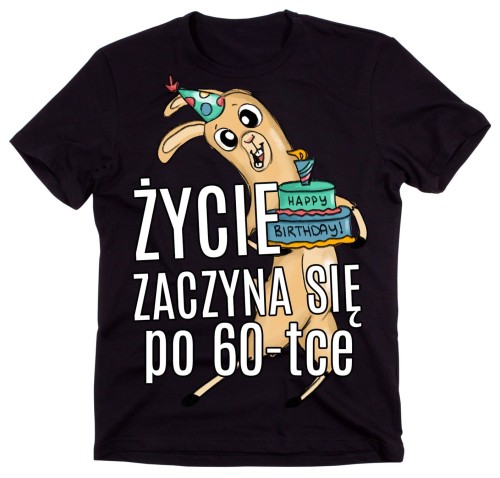 KOSZULKA MĘSKA NA 60 życie zaczyna się po 60