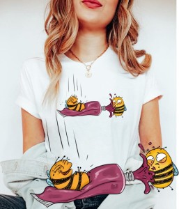 DAMSKI T-shirt z pszczołą 