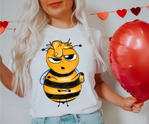 damska koszulka z pszczołą 