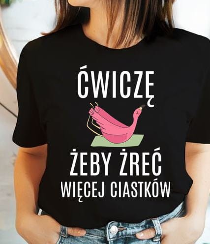 damska koszulka na siłownię, koszulka na fitness ćwiczę