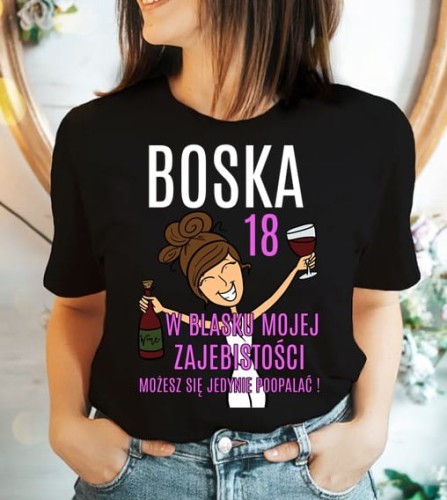 damska koszulka na 18 urodziny boska 18.jpg