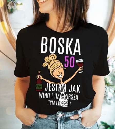 damska koszulka na 50 dla blondynki
