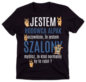 KOSZULKA DLA HODOWCY ALPAK, KOSZULKA Z ALPAKĄ,.jpg