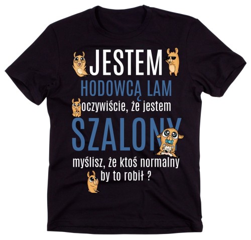 koszulka dla hodowcy lam, koszulka z lamami