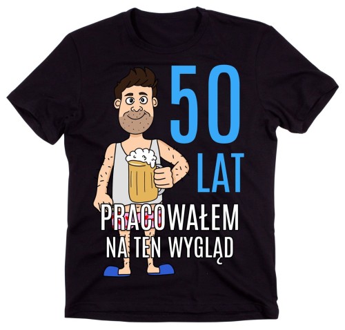 męska koszulka na 50 prezent na 50 dla faceta