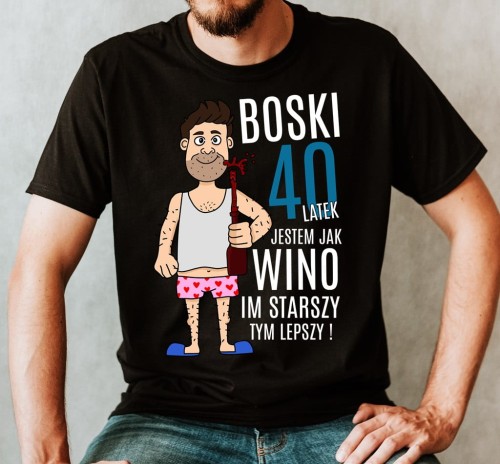 koszulka boski 40 latek męska ksozulka na urodziny.jpg