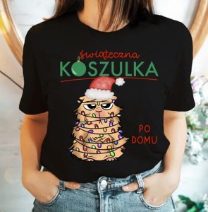 świąteczna koszulka damska z chomikiem 