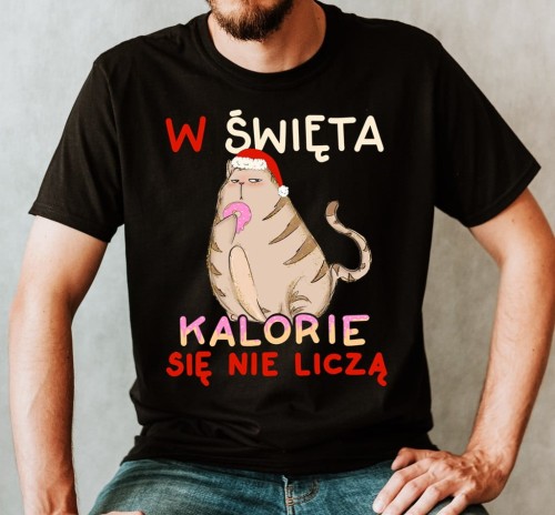 męska koszulka ze śmiesznym nadrukiem na prezent świąteczny
