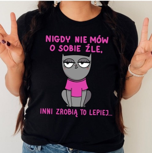 damska koszulka ze śmiesznym nadrukiem