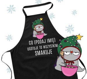 Świąteczny fartuch kuchenny na prezent z imieniem