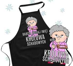 FARTUCH DLA BABCI NA PREZENT Z IMIENIEM królowa schabowych 