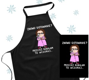 ŚMIESZNY FARTUCH NA PREZENT znowu gotowanie brunetka