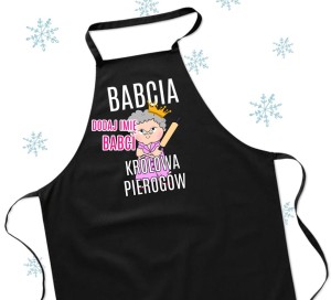 fartuch dla babci z imieniem królowa pierogów 