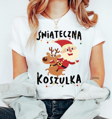 świąteczna koszulka z mikołajem i reniferem.JPG